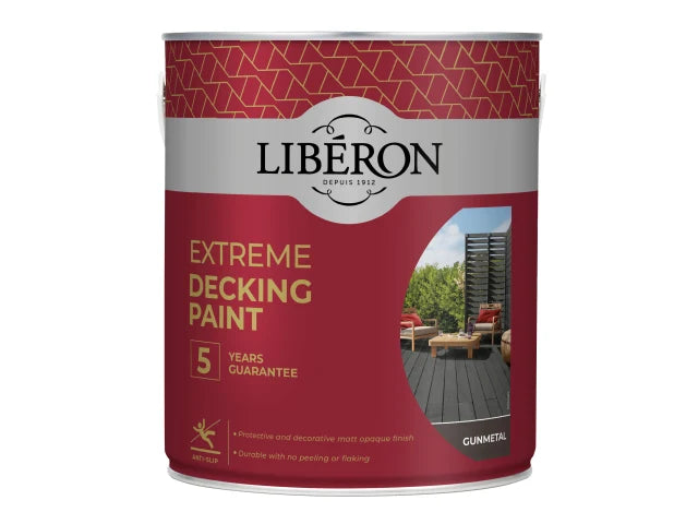 Liberon Extreme Decking Paint Gun Metal 2.5L Durable Matt Finish 5Year Guarantee
