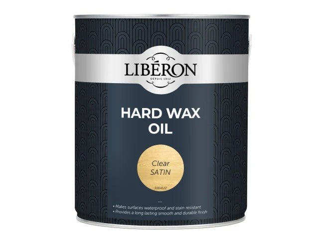 Liberon Hard Wax Oil Clear Satin 2.5L for Wood Flooring and Furniture Protection