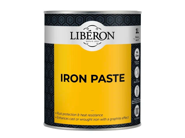 Liberon Iron Paste 1 Litre Black Graphite for Cast Iron Protection & Shine