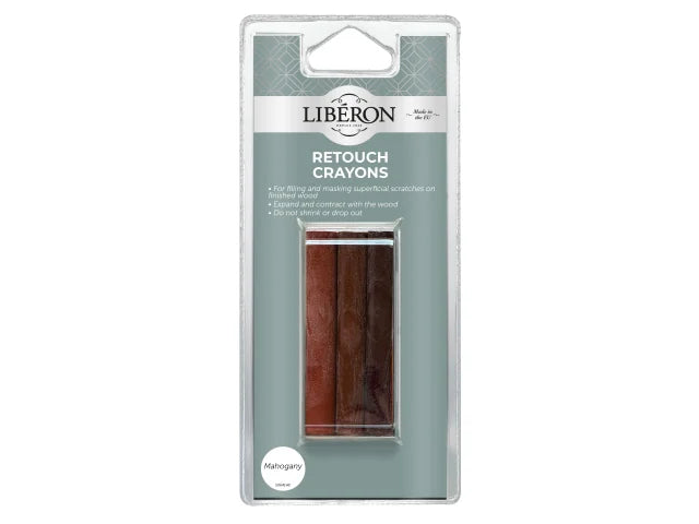 Liberon Mahogany Retouch Crayons 3 Pack for Wood Scratch Repair