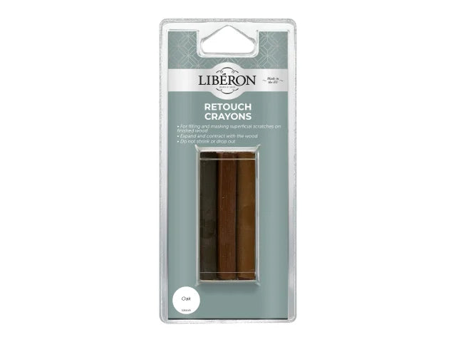 Liberon Retouch Crayons Oak 3 Pack for Wood Scratch Repair and Touch Up