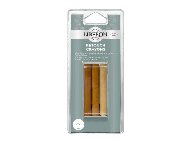 Liberon Retouch Crayons Pine 3 Pack for Wood Scratch Repair and Touch Up
