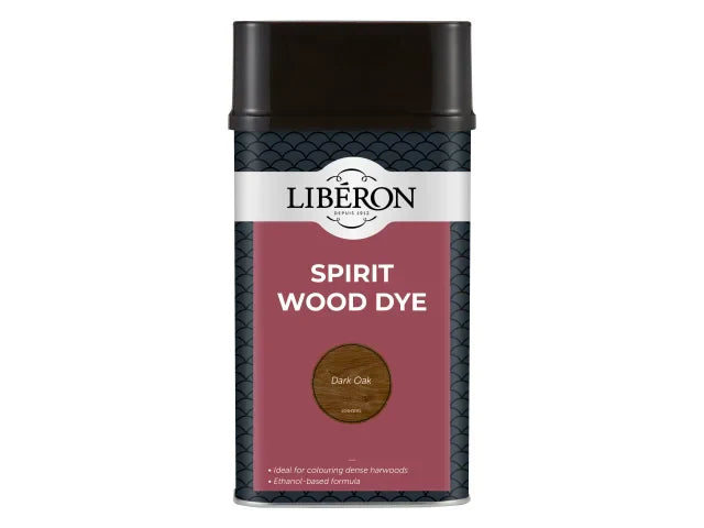 Liberon Spirit Wood Dye Dark Oak 1 Litre for Interior Wood Finishing