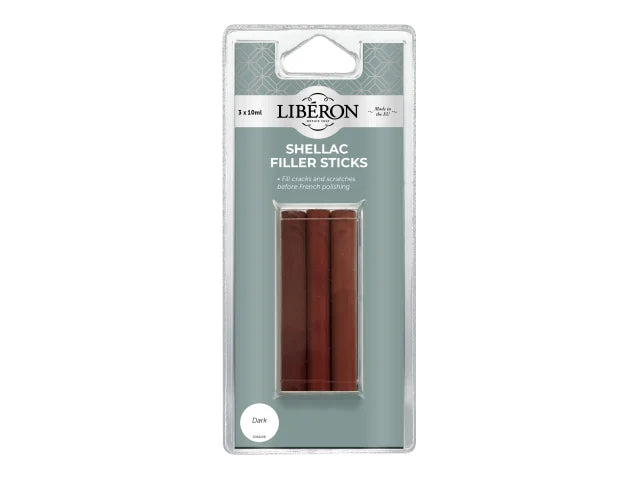 Liberon Dark Shellac Filler Sticks 3 Pack for Wood Repair and Finishing