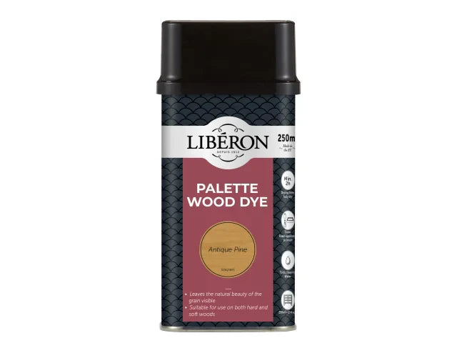 Liberon Palette Wood Dye Antique Pine 250ml Water-Based Interior Wood Stain
