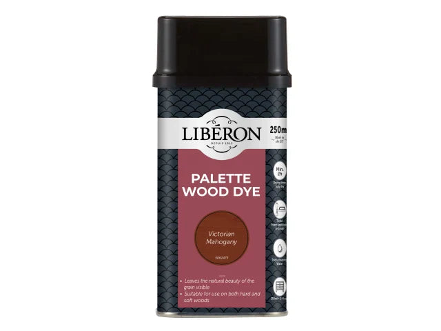 Liberon Palette Wood Dye 250ml Victoria Mahogany Water-Based Interior Finish