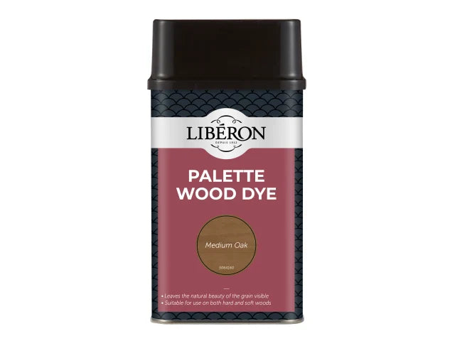 Liberon Palette Wood Dye 500ml Medium Oak Water-Based Interior Wood Stain
