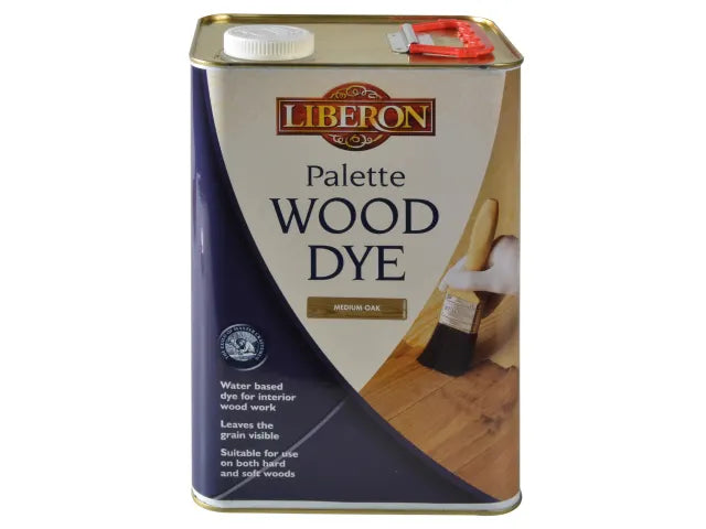 Liberon Palette Wood Dye Medium Oak 5L Water-Based Interior Wood Stain