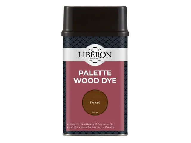Liberon Palette Wood Dye 500ml Walnut Water-Based Acrylic for Interior Wood