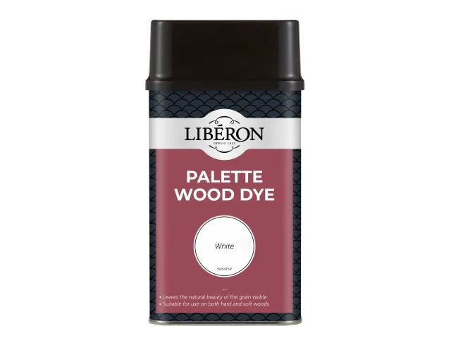 Liberon Palette Wood Dye White 500ml Water-Based Acrylic for Interior Wood