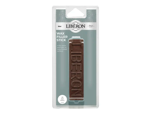 Liberon Wax Filler Stick 09 Dark Walnut 50g for Cracks and Holes Repair