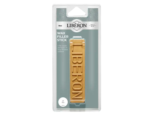 Liberon Wax Filler Stick 16 Pine 50g for Cracks and Holes in Furniture