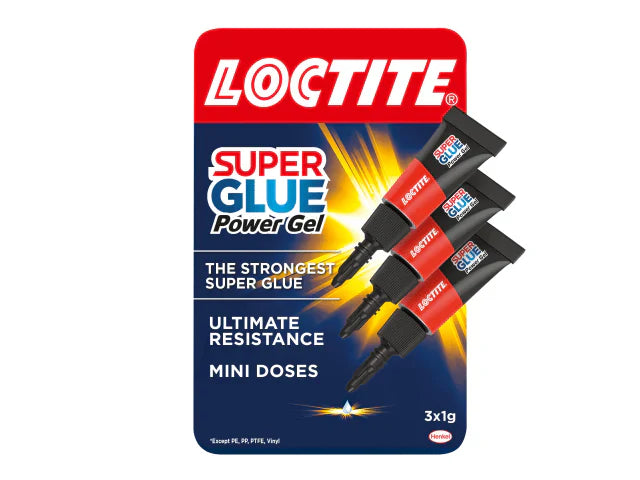 Loctite Super Glue Power Gel Mini Trio 3x1g Waterproof Shock Resistant