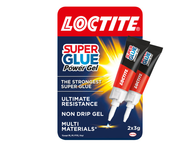 Loctite Super Glue Power Gel 2 x 3g Tubes Instant Bonding Multi-Material