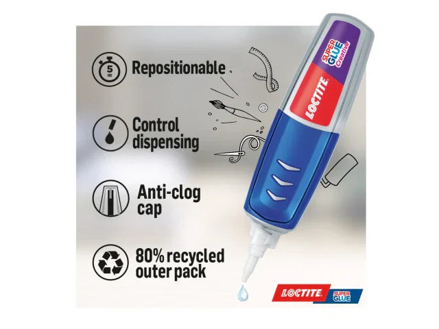 Loctite Super Glue Creative Pen 4g Precision Tip No-Mess Adhesive for DIY