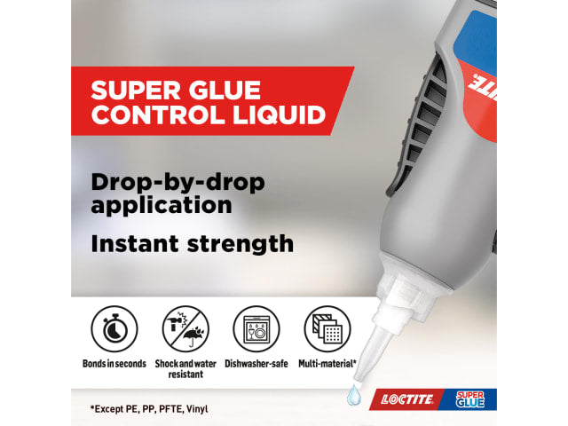Loctite Super Glue Liquid Control 4g Squeeze Bottle Strong Flexible Bonding