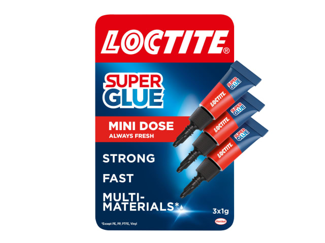 Loctite Super Glue Original Mini Tube Trio 3 x 1g Instant Adhesive Repair