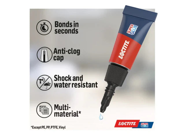 Loctite Super Glue Original Mini Tube Trio 3 x 1g Instant Adhesive Repair