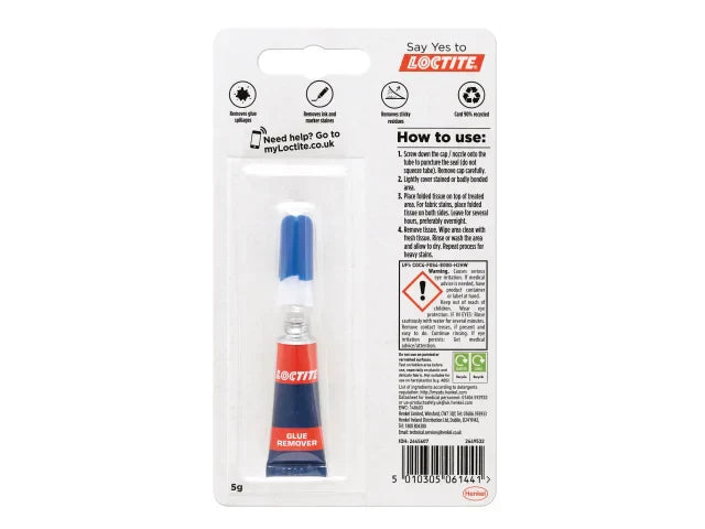 Loctite Super Glue Remover Gel 5g Non-Drip Adhesive Stain Cleaner