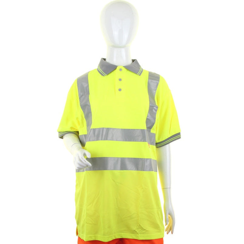 Beeswift Ladies Hi-Vis Short Sleeve Polo Shirt Safety Workwear Size S-XL