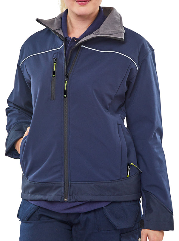 Beeswift Ladies Soft Shell Jacket Water Resistant Windproof Fleece Lined