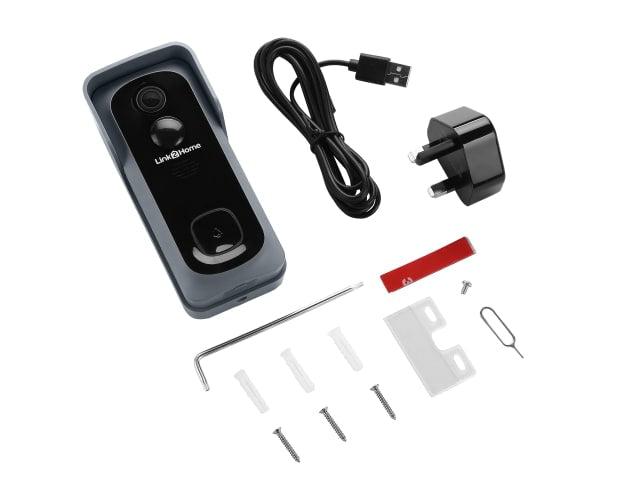 Link2Home Weatherproof Smart Doorbell IP54 HD Camera 2-Way Audio Night Vision