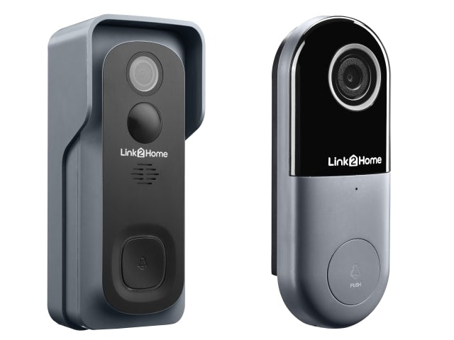Link2Home Weatherproof Smart Doorbell IP54 HD Camera 2-Way Audio Night Vision