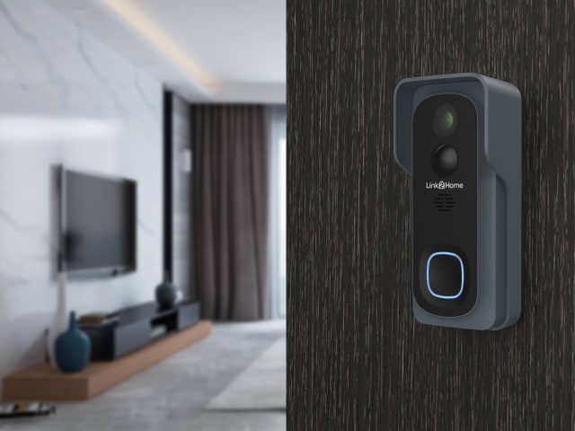 Link2Home Weatherproof Smart Doorbell IP54 HD Camera 2-Way Audio Night Vision