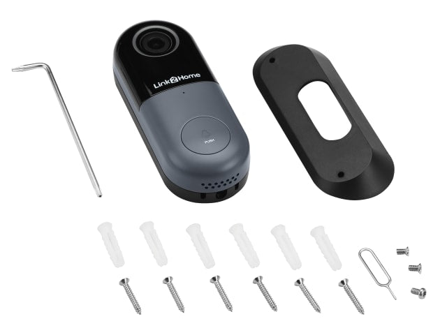 Link2Home Weatherproof Smart Wired Doorbell HD 1080p Night Vision 2-Way Audio