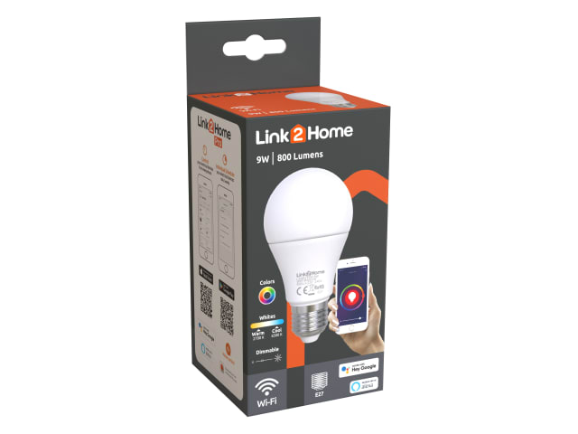 Link2Home Wi-Fi Dimmable LED Bulb E27 9W RGB 800lm Smart Light Control