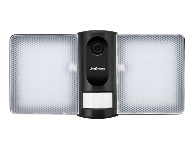 Link2Home Outdoor Smart Floodlight Camera + HD Video, Motion Detect, 2Way Audio