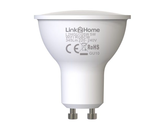 Link2Home Wi-Fi LED GU10 Dimmable Bulb 5W RGB 345lm Smart Home Lighting