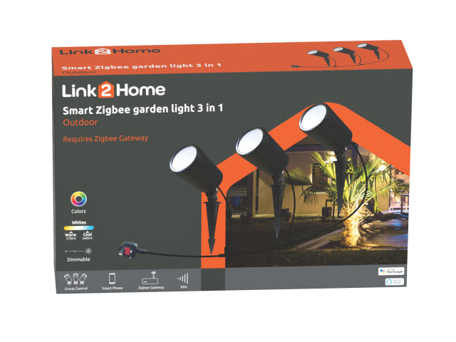 Link2Home Zigbee Smart Garden Light Kit 16 Million Colors Voice Control