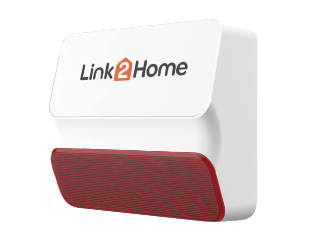 Link2Home Smart Alarm External Siren 105dB Zigbee 80m Range IP44 Battery Backup