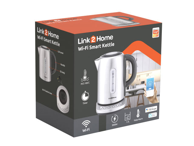 Link2Home 1.7L Stainless Steel Smart Kettle 3000W with Temperature Control