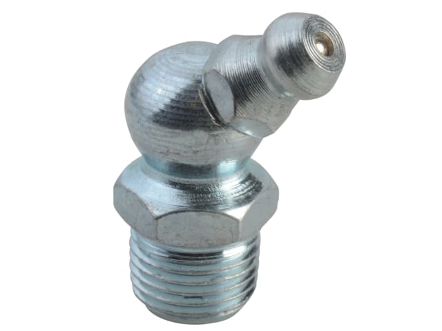 Lumatic HP2/45 Hydraulic Nipple 1/8 BSP Angle 45Â° Steel Case Hardened ZN3
