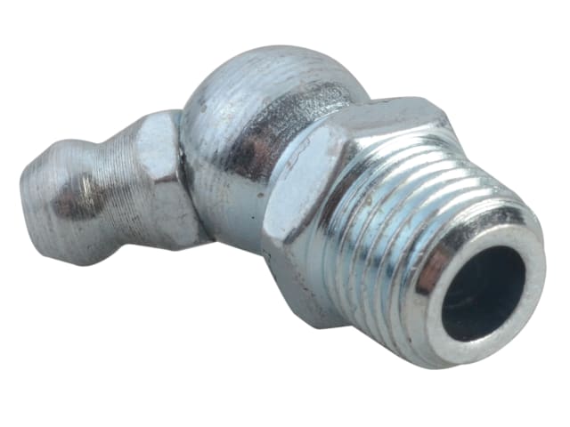Lumatic HP2/45 Hydraulic Nipple 1/8 BSP Angle 45Â° Steel Case Hardened ZN3