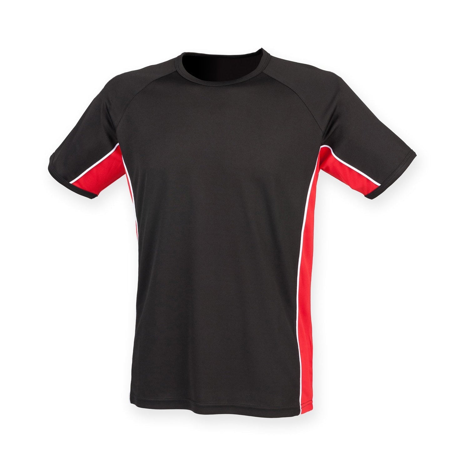 Finden & Hales Performance Panel T-Shirt Wicking Fabric Crew Neck Sportswear