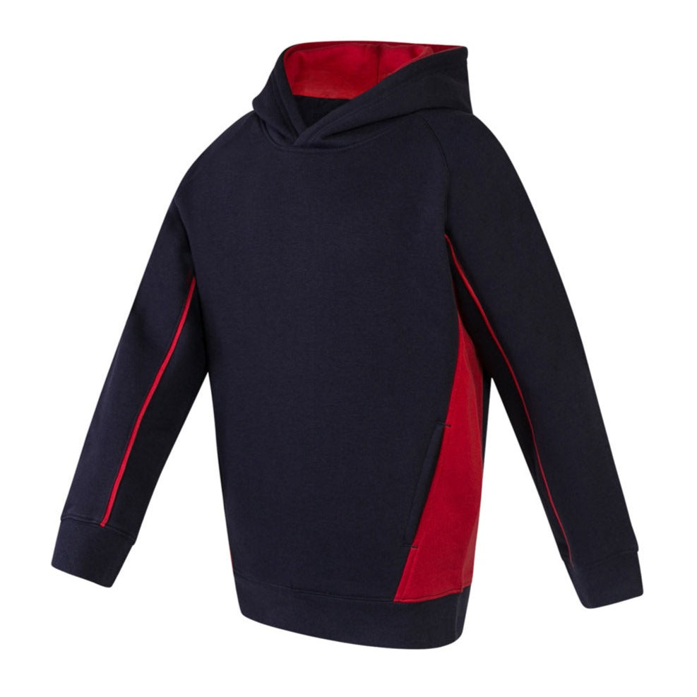 Finden & Hales Kids Pullover Hoodie Contrast Sleeves Kangaroo Pocket Sizes 5-14
