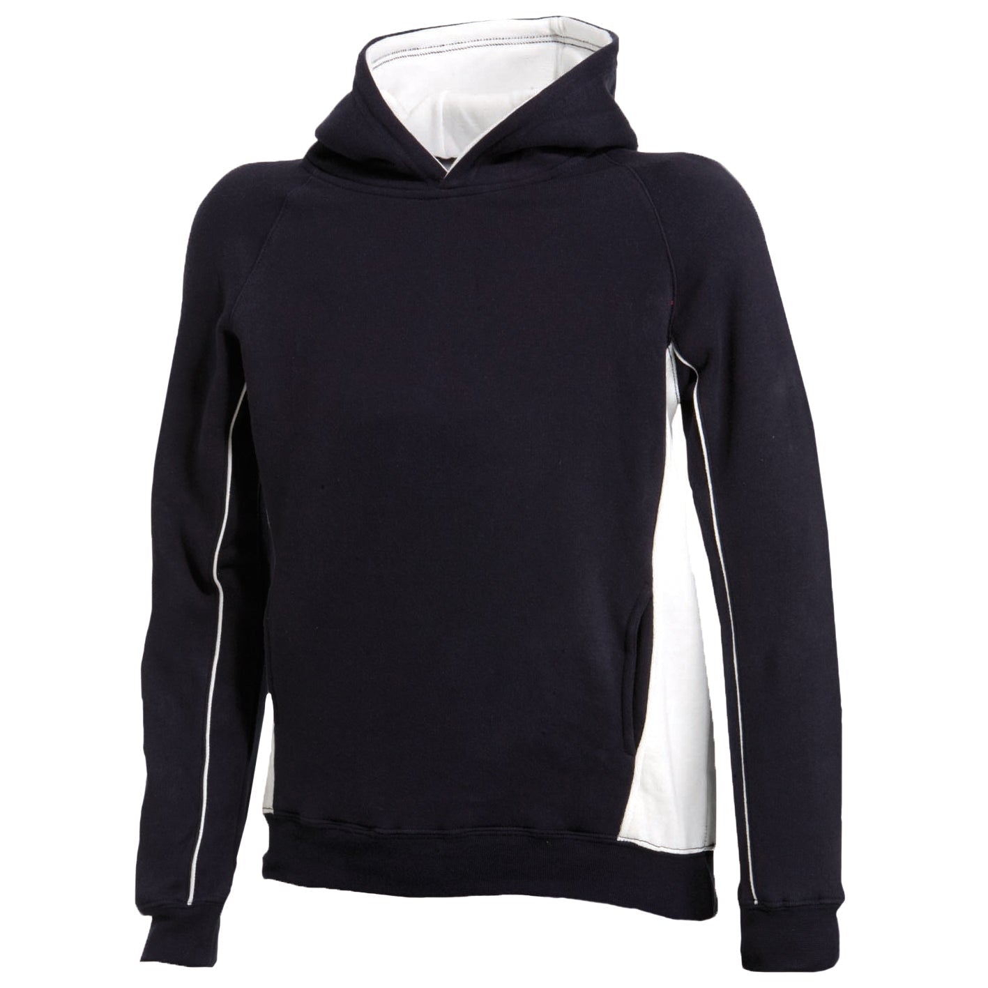 Finden & Hales Kids Pullover Hoodie Contrast Sleeves Kangaroo Pocket Sizes 5-14