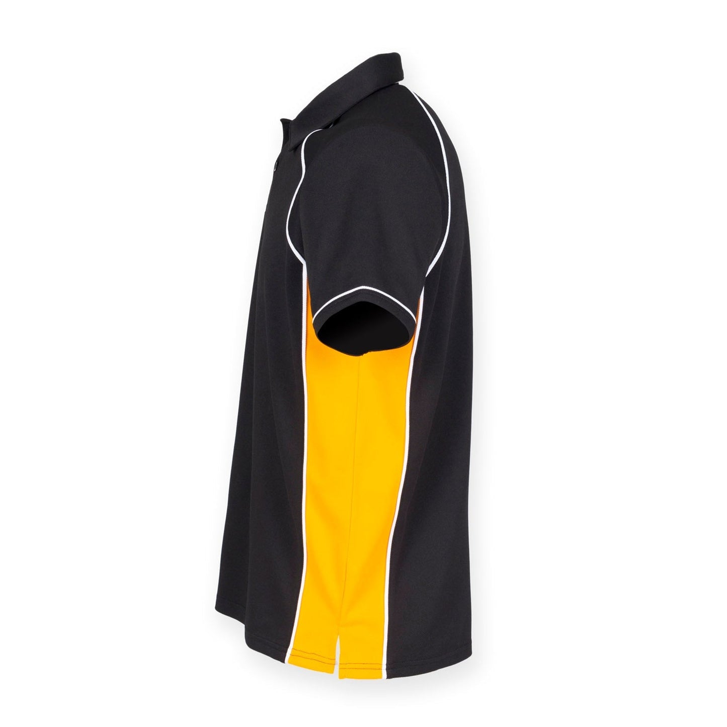 Finden & Hales Piped Performance Polo Black Amber White CoolPlus Fabric