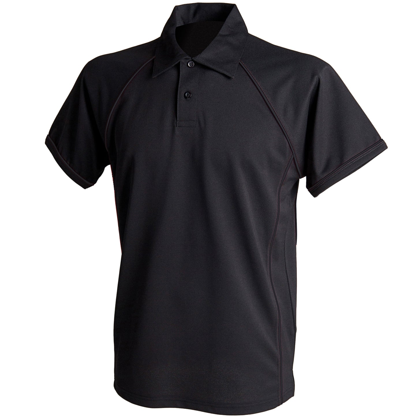 Finden & Hales Piped Performance Polo Black CoolPlus Fabric Sports Fit