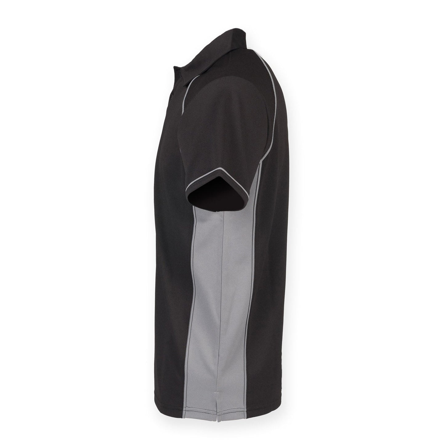 Finden & Hales Piped Performance Polo Black/Gunmetal Grey CoolPlus Fabric