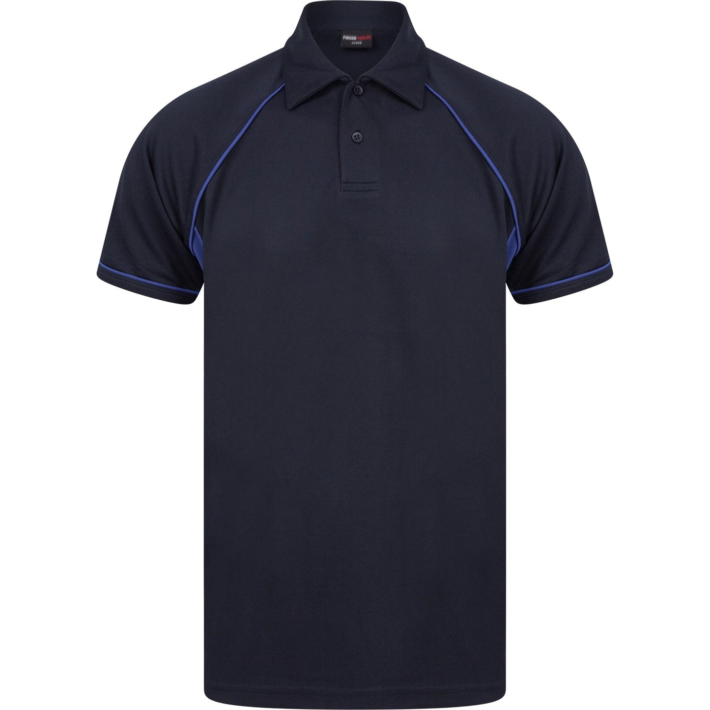 Finden & Hales Piped Performance Polo Navy/Royal CoolPlus Fabric Sports Fit