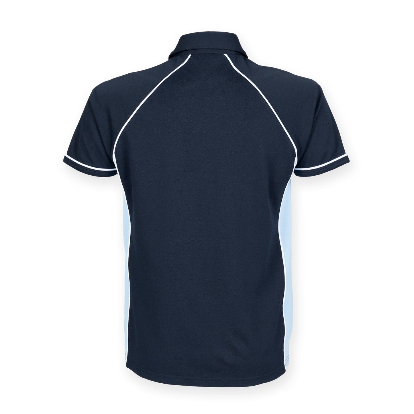 Finden & Hales Piped Performance Polo Navy Sky White CoolPlus Fabric Sports Fit