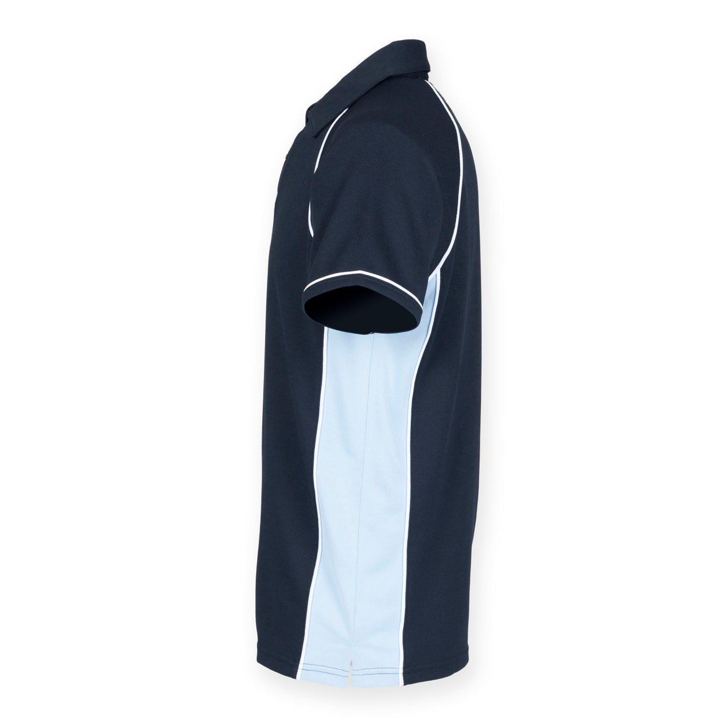 Finden & Hales Piped Performance Polo Navy Sky White CoolPlus Fabric Sports Fit