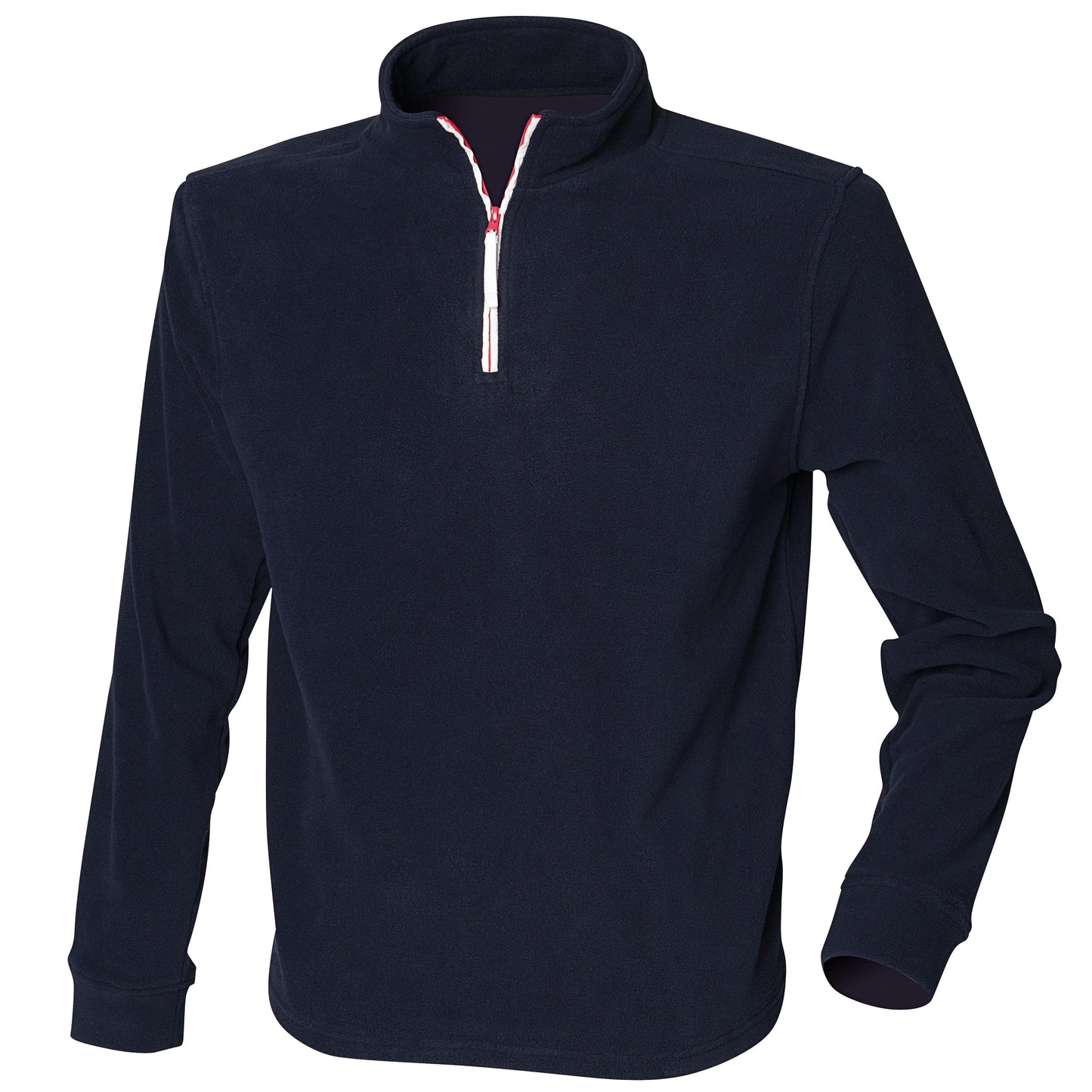 Finden & Hales Â¼ Zip Long Sleeve Fleece Top Anti-Pill Contrast Zip Piped