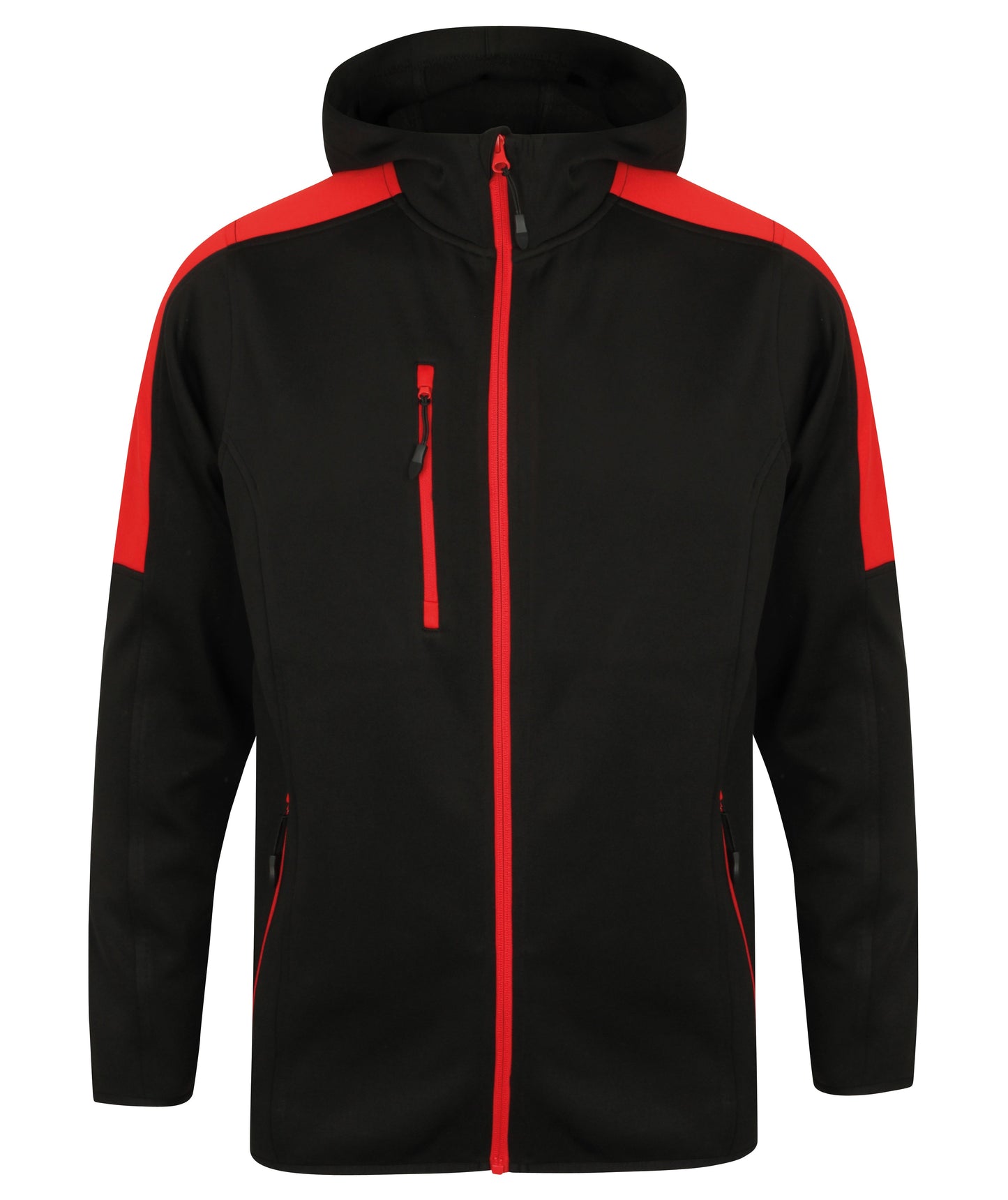 Finden & Hales Active Softshell Jacket Hooded Contrast Panels Zipped Pockets