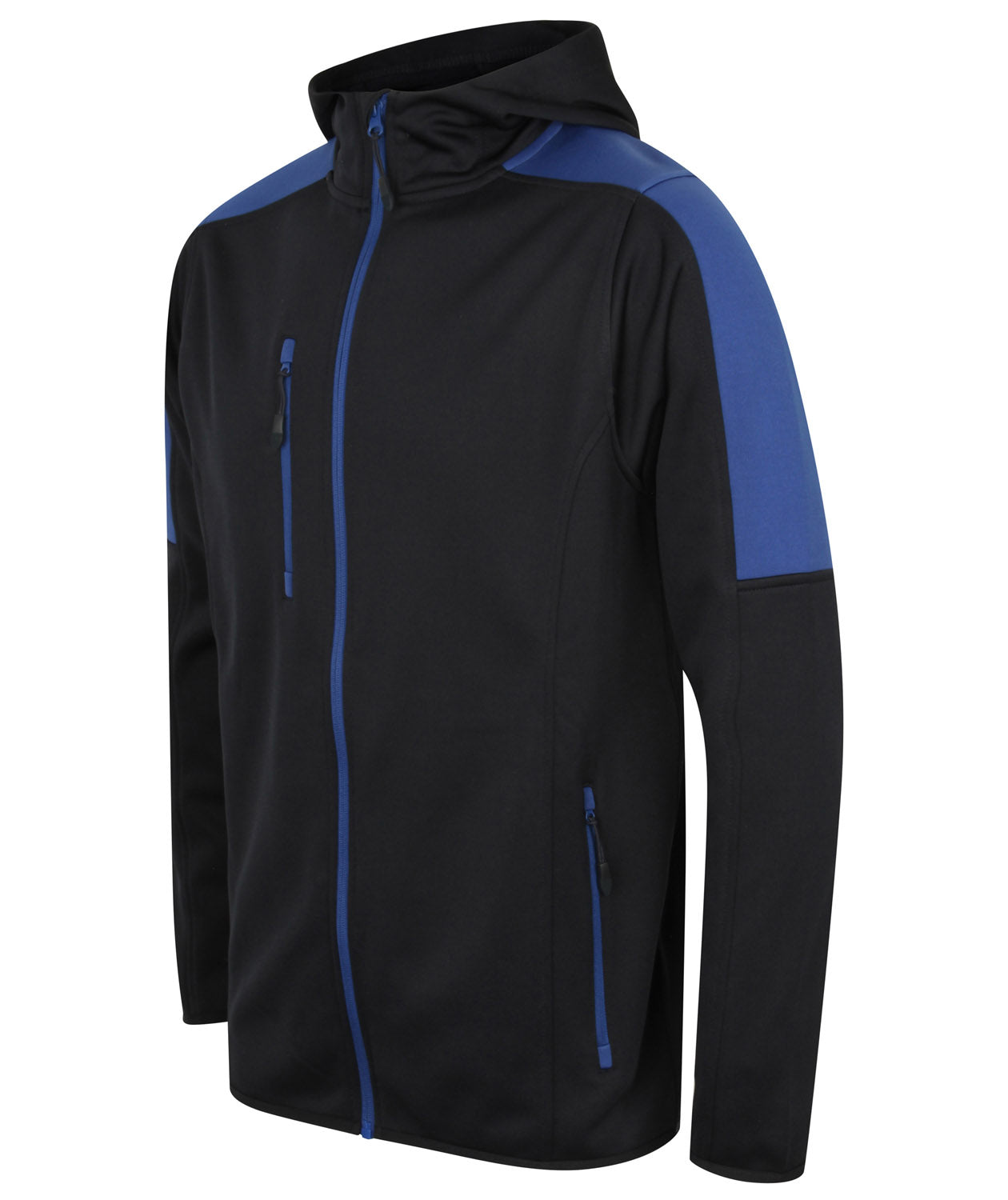 Finden & Hales Active Softshell Jacket Hooded Contrast Panels Zipped Pockets