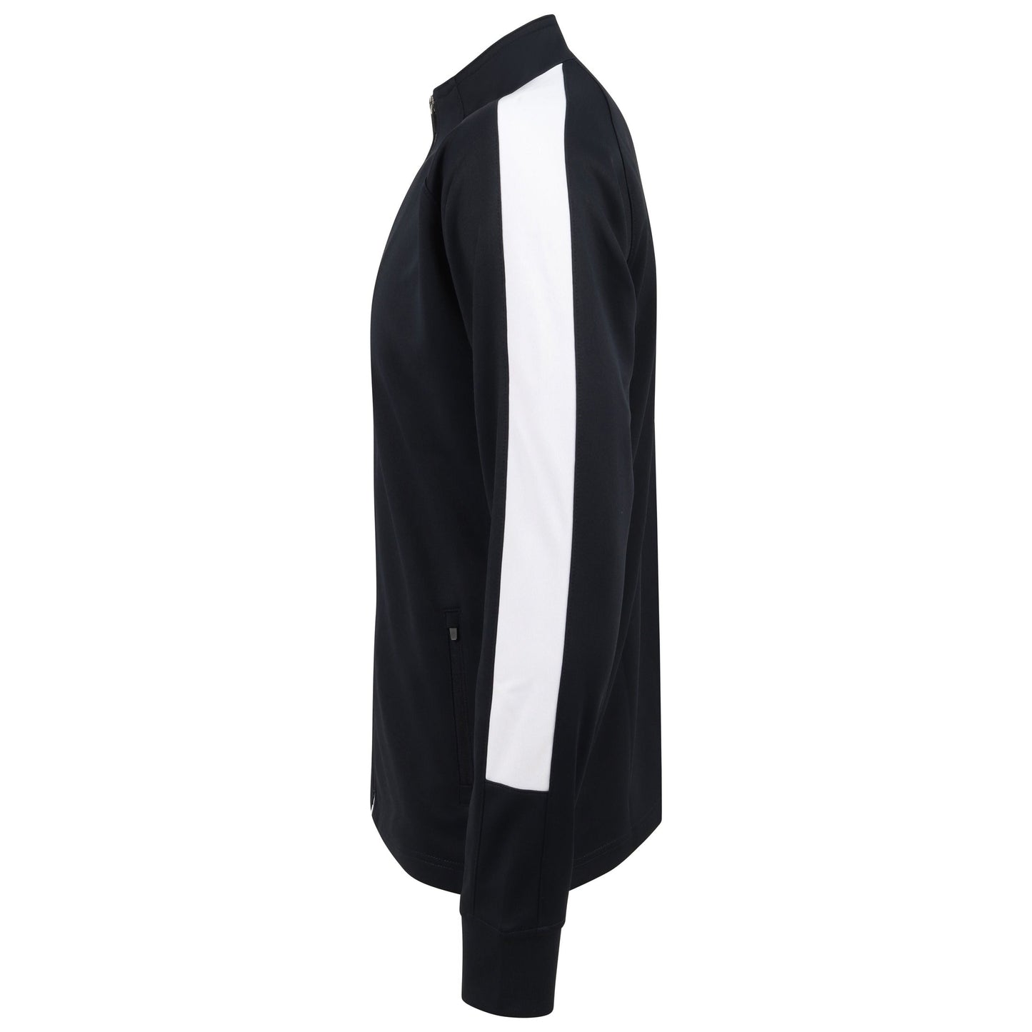 Finden & Hales Knitted Tracksuit Top Slim Fit Contrast Panels Zip Pockets